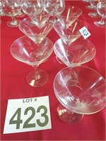 Mid century Crystal wheat etched crystal martini