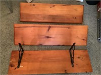 3 wood wall shelves