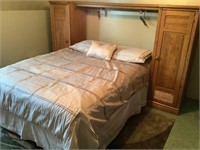 Queen bed with lockers with mattress/box