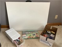 Drafting board with supplies