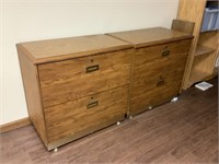 2 - wooden filing cabinets