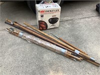 Fishing poles and camp grill