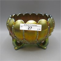 Nwood bright green Leaf & Beads rosebowl