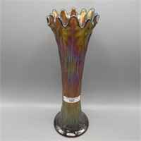 Nwood 10.75" light amy. Leaf Columns vase