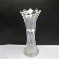Dugan 10" frosty white Spiralex vase
