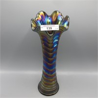 Imp. Ripple vase-11.25" elec. purple