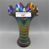 Imp. Ripple vase-7.34" elec. purple