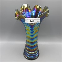 Imp. Ripple vase-8.5" elec. purple
