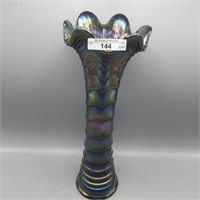 Imp. Ripple vase-12.5" elec. purple-w/3.25" base