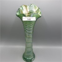 Imp. 11.25" helios green Ripple vase
