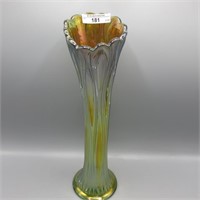 Mburg 12.5" green Tulip Scroll vase