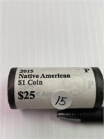 2015-p Sacagawea Dollar Roll US Mint Orig Roll NIB