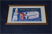 Framed Greiner's Bread Advertising