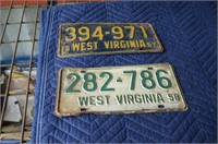 Lot of 2 WV License Plates 57,58