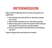 INTERMISSION - PLEASE READ