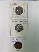 1966,1970-S, 1973-S Proof Quarters X3