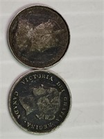 1899, 1904 SIlver .925 Canadian Nickel x2
