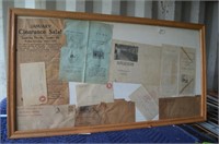 Framed Historical Items from Pennsboro WV