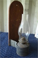 Early Oil Lamp and Holder