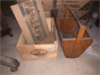 CRATE AND WOODEN TOOLBOX
