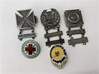 WW2 Sterling American RedCross, Bomber pin & more!