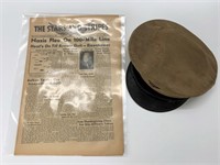 WW2 newspaper & cap