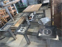 Large Lot of Dining Table Tops, Table Stands,