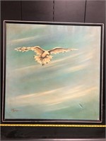 Large Signed Seagull Painting on canvas