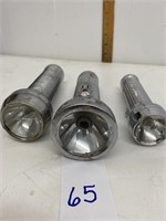 3 Vintage Flashlights