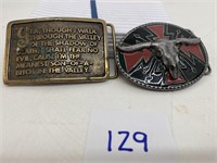 2 Belt Buckles Both Have Makers Mark 1 is Modified