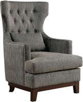 Lexicon Aurora Tufted Fabric Wingback Accent Chair