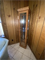 Rectangular Wood/Glass Curio Cabinet w/Shelves