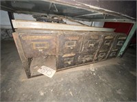 Vintage Metal Box w/10 Drawers*missing 1 drawer*