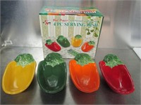 NEW 4 pc Serving Dish Bell Pepper 1 Case 8 Sets
