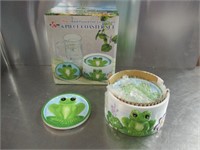 NEW 6 pc Frog Coaster Set w/ Holder 1 Case 12 Sets