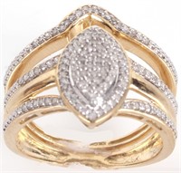 10K YELLOW GOLD 1.07CTW DIAMOND RING WITH BAND