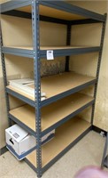 70H Shelf grey metal with wood shelves