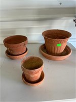 3 Assorted small planters