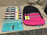 Back pack & 6 pencil pouches