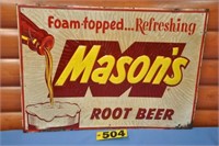 Vintage Mason's Root Beer embossed tin sign