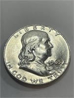 1963 d GEM BU Franklin Half Dollar