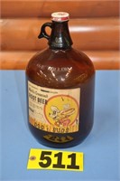 Vtg amber Dog "N" Suds 1-gal glass Root Beer jug