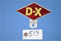 Vintage D-X alum reflective license plate topper