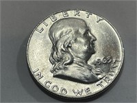 1963 d BU Grade Franklin Half Dollar