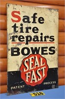 Vintage Bowes "Seal Fast" tin sign, 29" x 20"