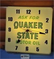 Vintage working "Quaker State" light up clock