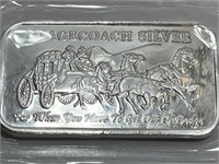 1 oz Silver Stagecoach Fractional Bar RARE!