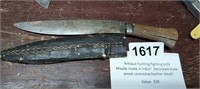 ANTIQUE HUNTING KNIFE, BLADE TO HANDLE NEEDS REGLD