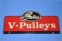 Vintage Gates "V-Pulleys" metal sign, G-75