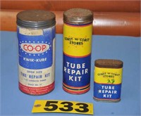 (3) Vintage cardboard tube / tire kits